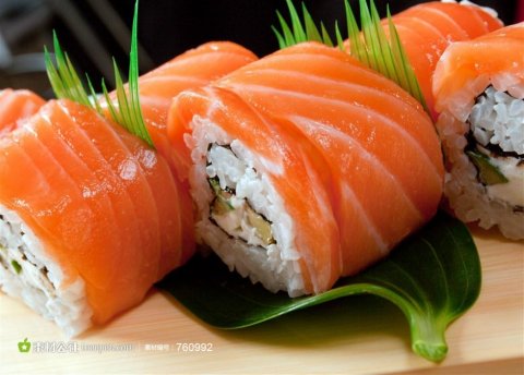 三文鱼寿司美食素材